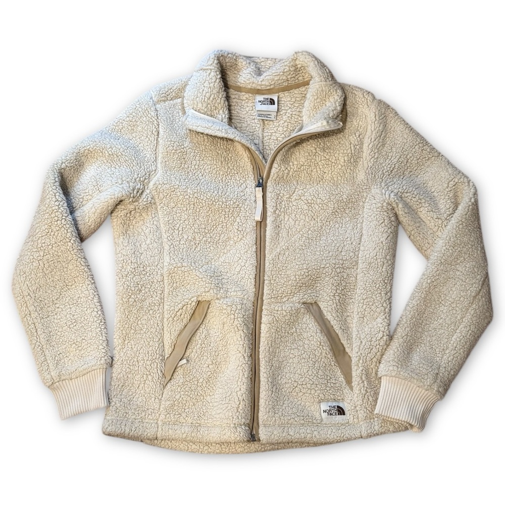 The North Face Campshire Full Zip Sherpa Fleece Jacket Women’s S Beige/Khaki Tan - Picture 6 of 11